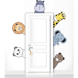 Sticker Sepetim Sevimli Afrika Hayvanları Safari Çocuk Odası Dekoratif Kapı Kenarı, Dolap, Duvar Çok Amaçlı Sticker