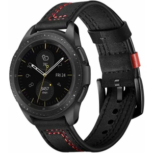 Case 4U Realme Watch / C4U K1 Akıllı Saat Dikişli Deri Kordon KRD-19 20mm Siyah
