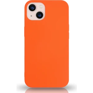 Case World Apple iPhone 13 Silikon Kılıf Altı Kapalı Içi Kadife Lansman Arka Kapak  - Turuncu