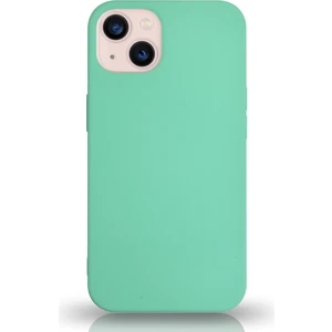 Case World Apple iPhone 13 Silikon Kılıf Altı Kapalı Içi Kadife Lansman Arka Kapak  - Su Yeşili