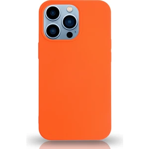 Case World Apple iPhone 13 Pro Silikon Kılıf Altı Kapalı Içi Kadife Lansman Arka Kapak  - Turuncu