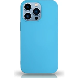 Case World Apple iPhone 13 Pro Silikon Kılıf Altı Kapalı Içi Kadife Lansman Arka Kapak  - Açık Mavi