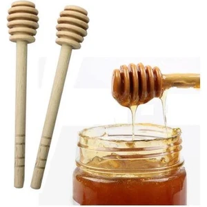 17 cm 2'li Ahşap Bal Kaşığı Pratik Uzun Sap Bal Karıştırma Kaşığı Bal Dökme Kaşığı