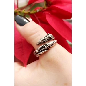 Fildişi Aksesuar Antik Gümüş Kaplama Büyük Pençe Şekilli El Yapımı Ayarlanabilir Erkek Yüzük