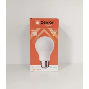 LED Ampül A65 E27 15W 230 Volt 1100LM 3000K Sarı LED110
