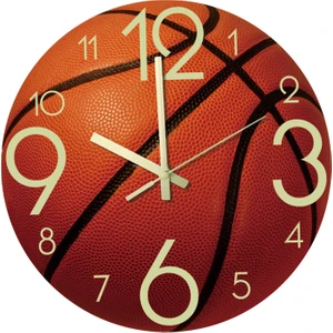F Fityle 30cm Basketbol Topu Görünümlü Duvar Saati - Turuncu (Yurt Dışından)