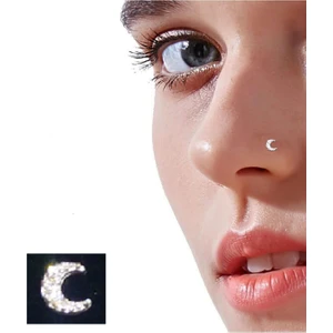 Begonia Accessories 925 Ayar Gümüş Zirkon Taşlı Hilal Hızma