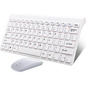 Triline Ingilizce Mini Slim 2.4 Ghz Kablosuz Klavye Mouse Set Klavye - Beyaz