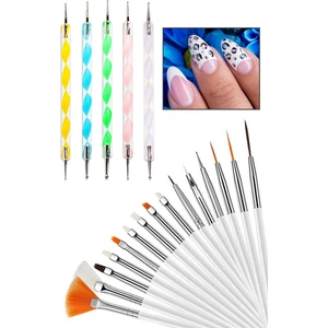 Nail Art Design Dot Kalemi Seti Tırnak Süsleme Seti Desen Fırçası Siyah Fırça Seti Desen Fırçası