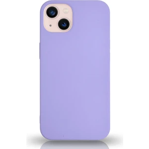 Caseart Apple iPhone 13 Silikon Kılıf Altı Kapalı Içi Kadife Lansman Arka Kapak  - Lila