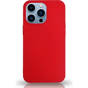 Caseart Apple iPhone 13 Pro Max Silikon Kılıf Altı Kapalı Içi Kadife Lansman Arka Kapak  - Kırmızı