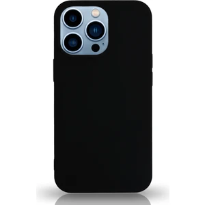 Caseart Apple iPhone 13 Pro Max Silikon Kılıf Altı Kapalı Içi Kadife Lansman Arka Kapak  - Siyah