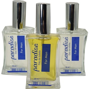 50 ml 3 Adet Değişik Erkek Kokulu Kolonya Cam Şişeli