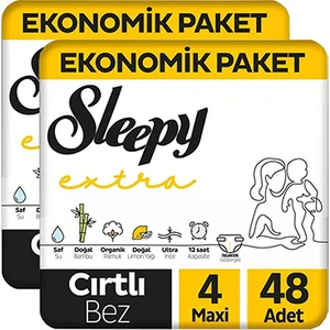 Extra Günlük Aktivite Paket Bebek Bezi 4 Numara Maxi 48’li x 2