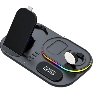 3 In 1 Kablosuz Şarj Standı Qi Hızlı Şarj Dock Ayarlanabilir Beyaz(Yurt Dışından)