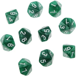 Set / 10 Adet Yeşil On Taraflı D & D Rpg Roleplay Oyunu D10 Dices (Yurt Dışından)