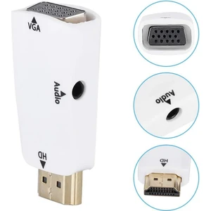 HDMI To VGA 3.5mm Jack Ses Çıkışlı Fhd 1080P Dönüştürücü 4867