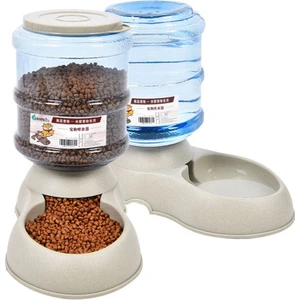Three Beans 3.8l Büyük Kapasiteli Evcil Hayvan Otomatik Besleyici/Su Dağıtıcı - Beyaz (Yurt Dışından)