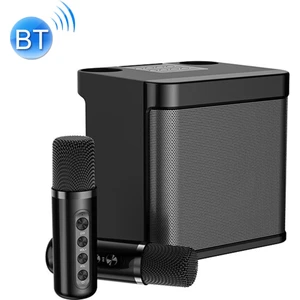 Ys-203 Bluetooth Karaoke Hoparlör Kablosuz Mikrofon Siyah (Yurt Dışından)
