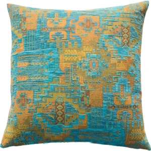 Pillows Store Geometrik Desenli Turkuaz Kırlent Kılıfı 45 x 45 cm.