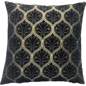 Pillows Store Osmanlı Desenli Siyah Kırlent Kılıfı 45 x 45 cm.