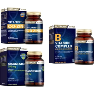 Vitamin Max ( C ,D , Zinc ) 60 Tablet + B Vitamin Complex 60 Tablet + Magnezyum 250mg 60 Tablet