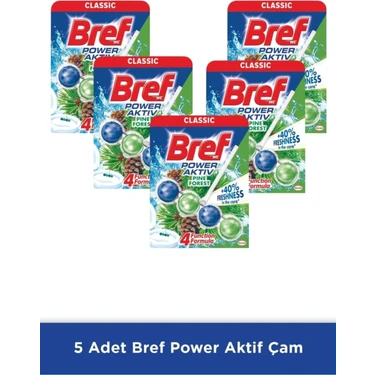 Bref Power Aktiv Katı Tuvalet Bloğu 5 Adet Çam Tekli (5'li