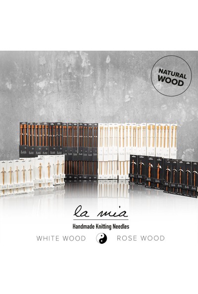 La Mia Whitewood 9 mm 36 cm Ahşap Örgü Şişi