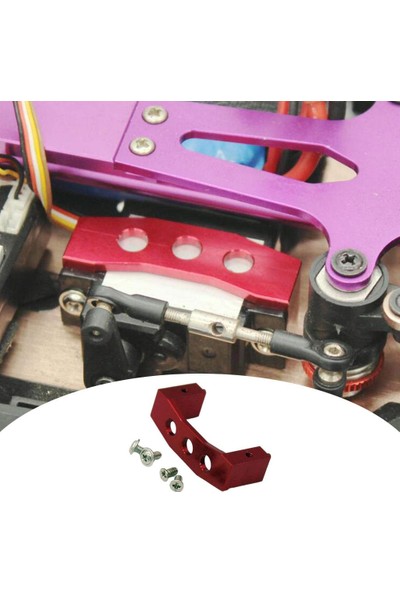 Wltoys Için Rc Metal Direksiyon Servo Dağı Braketi 124018 Paletli Buggy Kırmızı