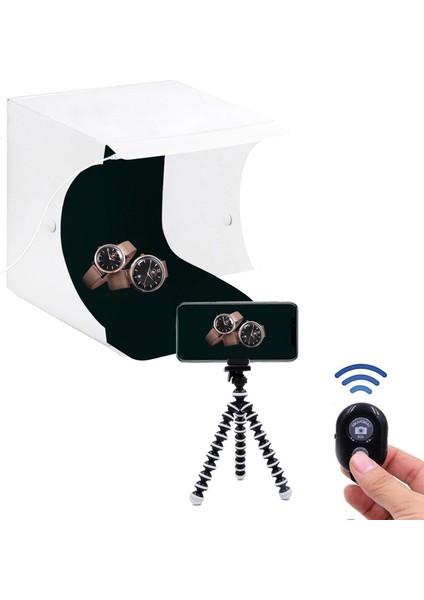 Light Box 20X22X26 Ürün Çekim Çadırı Tripod Kumandalı Tutacaklı