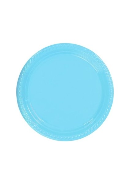 Açık Mavi Plastik Tabak 22 cm 25LI-