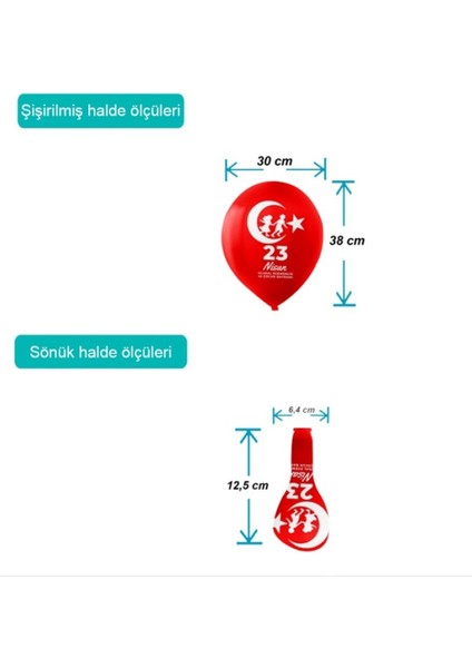23 Nisan Baskılı Pastel Balon 6 Adet fiyatları