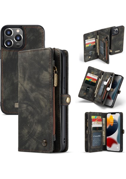 Apple İphone 13 Pro Için Ayrılabilir Deri Kılıf Black (Yurt Dışından)