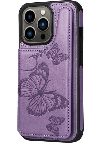 Kelebek Kabartma Desen Kılıf Apple İphone 13 Pro Mor (Yurt Dışından) fiyatları