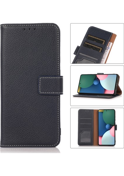 Apple İphone 13 Pro Için Pu + Tpu Koruyucu Kılıf Dark Blue (Yurt Dışından)