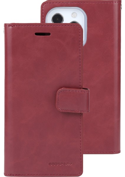 Mansoor Deri Kılıf Apple iPhone 13 Pro Wine Red (Yurt Dışından)