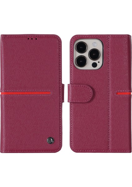 Gebeı Deri Kılıf Apple iPhone 13 Pro Red Wine (Yurt Dışından)