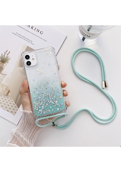 Glitter Toz Epoksi Tpu Akrilik Kılıf Apple İphone 13 Pro Glacier Blue (Yurt Dışından)