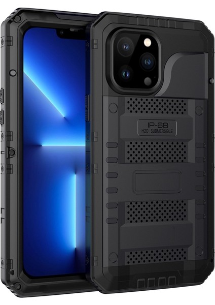 Metal + Silikon Telefon Kılıfı Apple İphone 13 Pro Black (Yurt Dışından)
