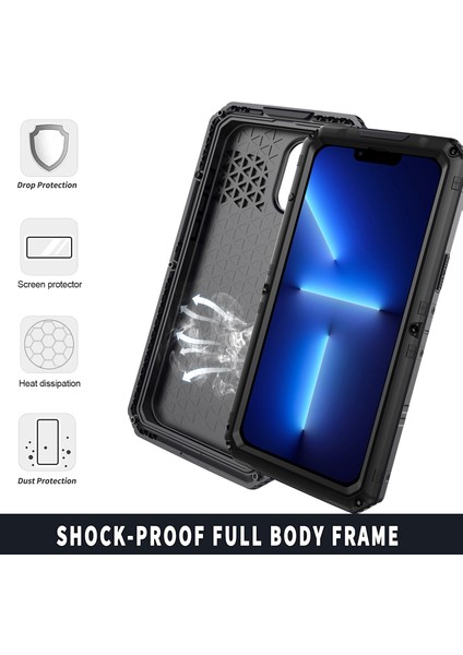 Metal + Silikon Telefon Kılıfı Apple İphone 13 Pro Black (Yurt Dışından) fiyatları