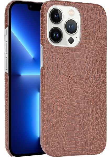 Timsah Pu + Pc Durumda Apple İphone 13 Pro Brown (Yurt Dışından)