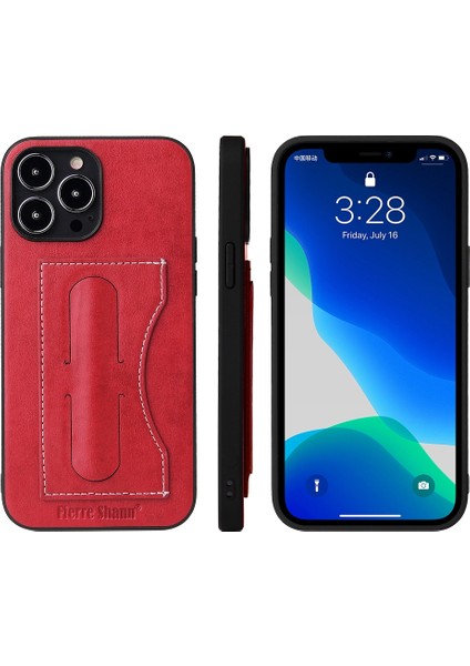 Pu Deri Kılıf Apple iPhone 13 Pro Red (Yurt Dışından)