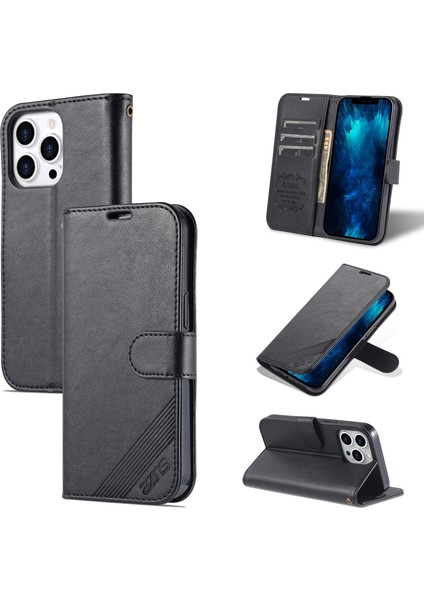 Apple İphone 13 Pro Için Tpu Deri Kılıf Black (Yurt Dışından)