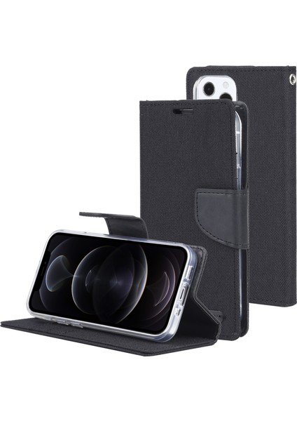 Tuval Günlüğü Deri Kılıf Apple iPhone 13 Pro Black (Yurt Dışından)