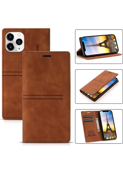 Apple İphone 13 Pro Için Rüya Manyetik Deri Kılıf Brown (Yurt Dışından)
