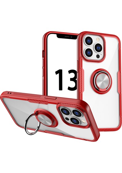 Apple İphone 13 Pro Için Halka Tutucu Koruyucu Kılıf Red (Yurt Dışından)