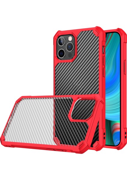 Apple İphone 13 Pro Için Karbon Fiber Akrilik Durumda Red (Yurt Dışından)
