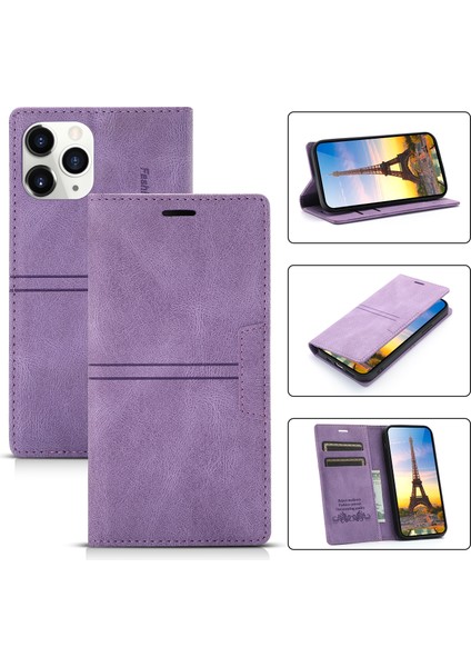 Apple İphone 13 Pro Için Rüya Manyetik Deri Kılıf Purple (Yurt Dışından)