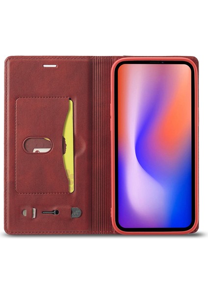 LC-001 Serisi Buzlu Deri Kılıf Apple iPhone 13 Pro Red (Yurt Dışından)