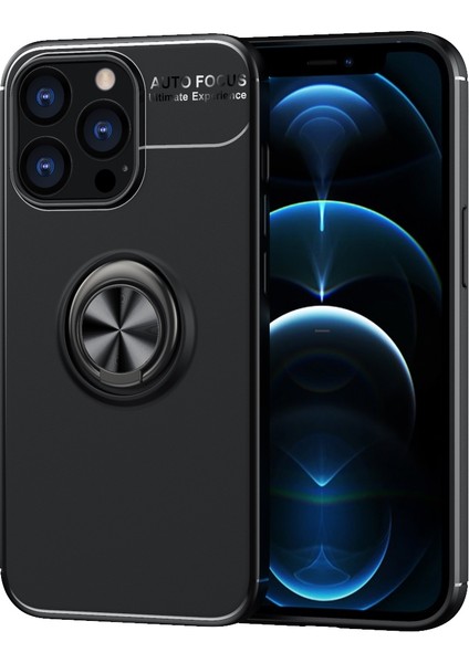 Halka Tutucu Tpu Kılıf Apple İphone 13 Pro Black+Black (Yurt Dışından)